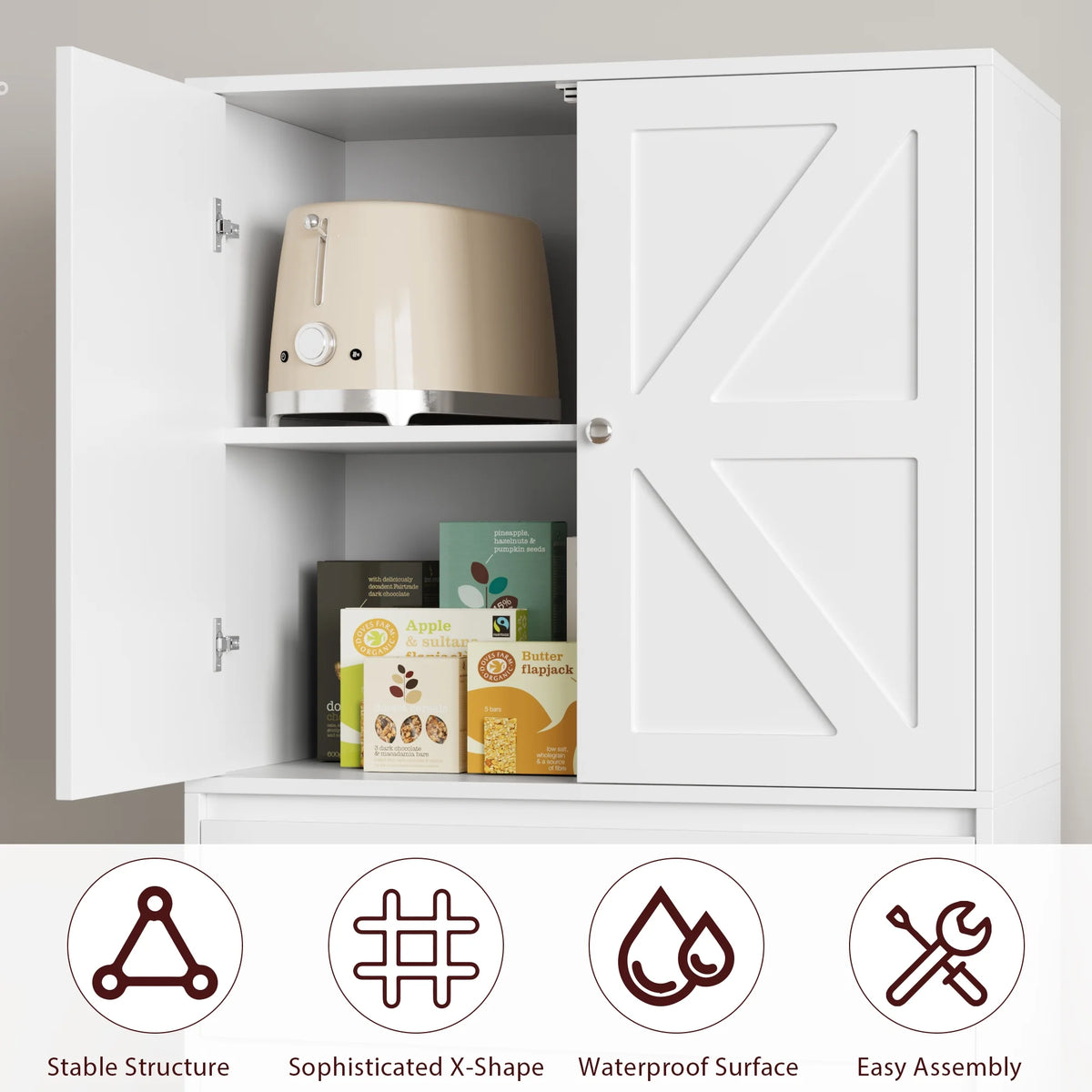White 4 Drawer Wood Freestanding Storage Cabinet V428157