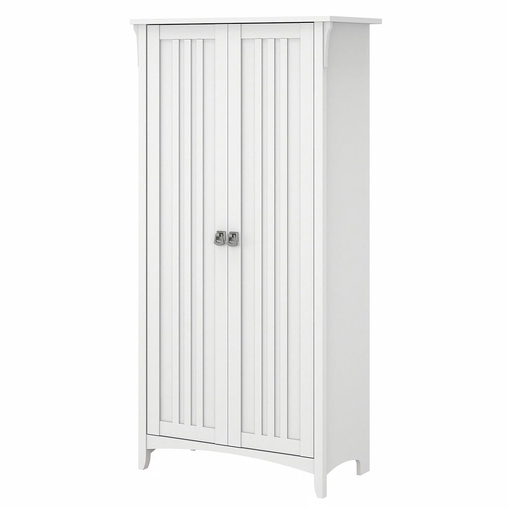 Pure White Tall Storage Cabinet with Doors J12864