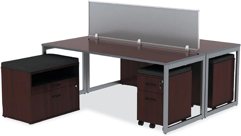 2-Drawer Low File Cabinet Credenza - Mahogany F147808