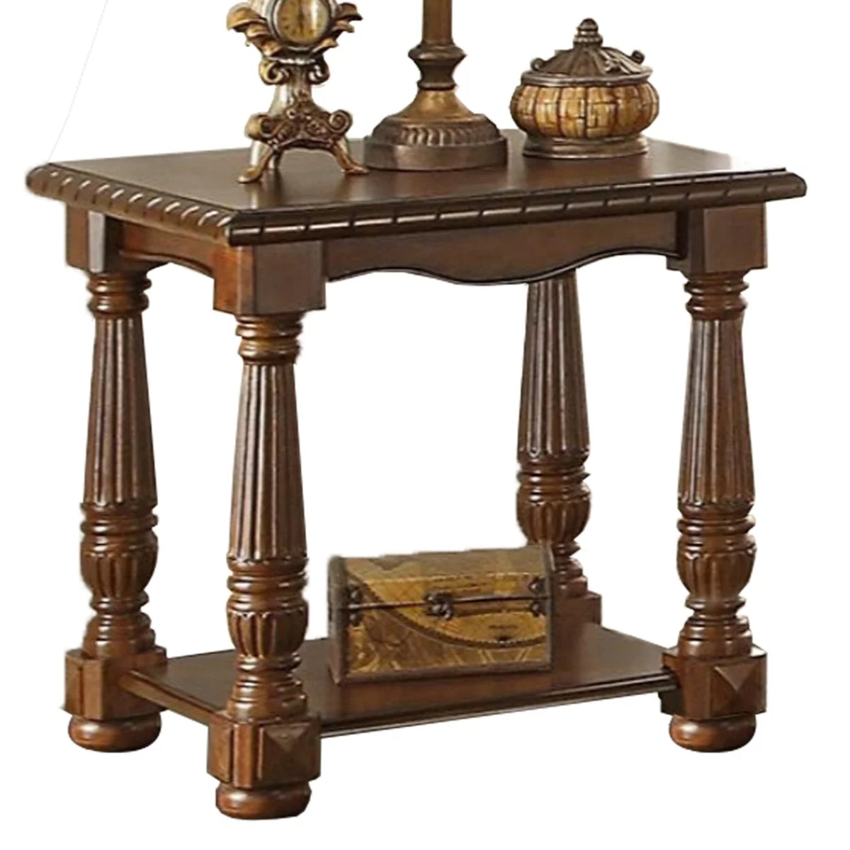 Brown Rubber Wood End Table X65586