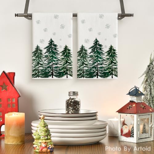 Green Christmas Kitchen Towels 18x26 Inch Set of 2 U570387