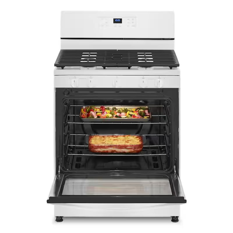 5-Burner Freestanding Gas Range in White T4562