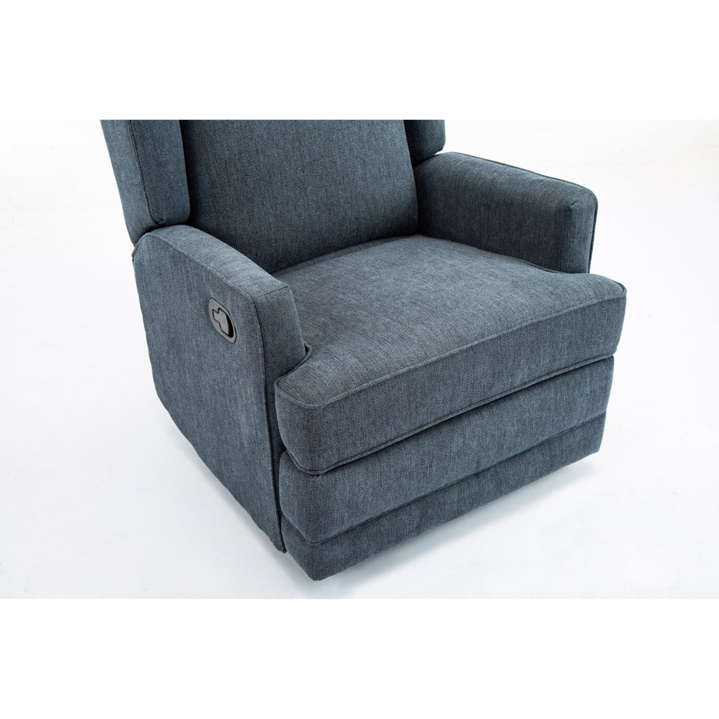 Beige Chenille Wingback Swivel Glider Recliner P54596