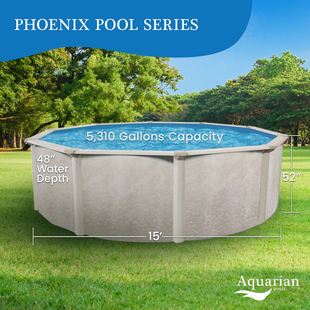 15 Foot x 52 Inch Steel Frame Above Ground Swimming Pool J20781