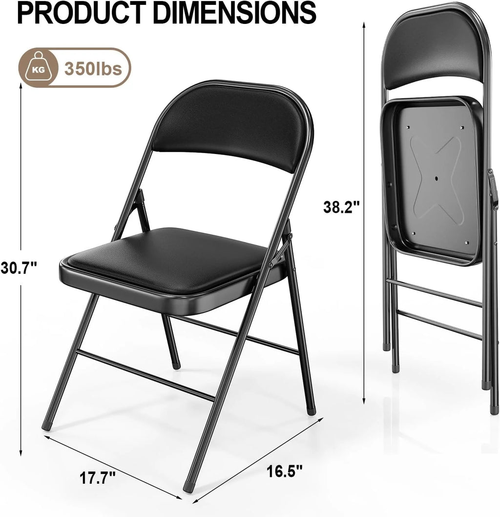 Black Set of 10 Folding Chairs N7427