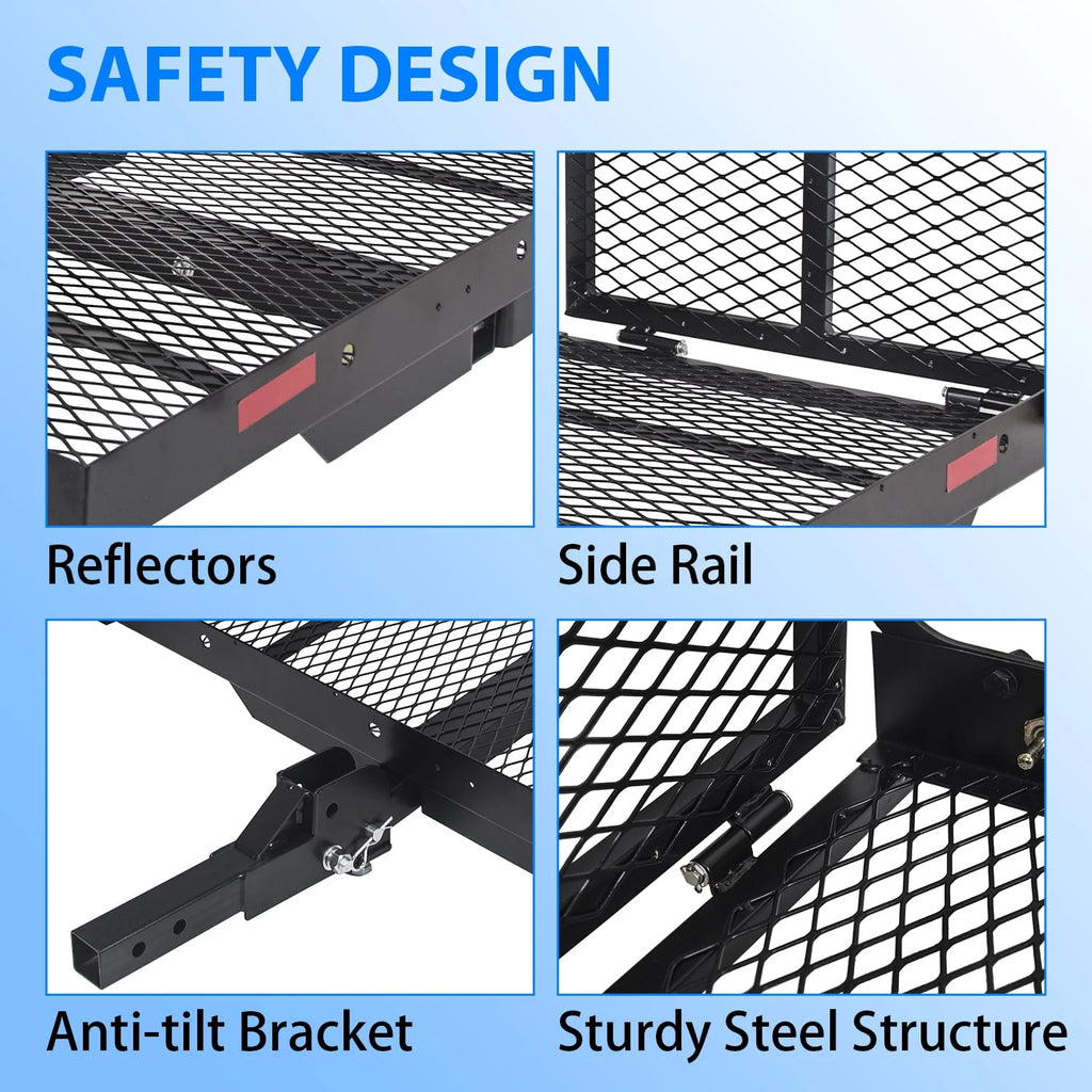 Folding Hitch Cargo Carrier Rack 500LBS J477