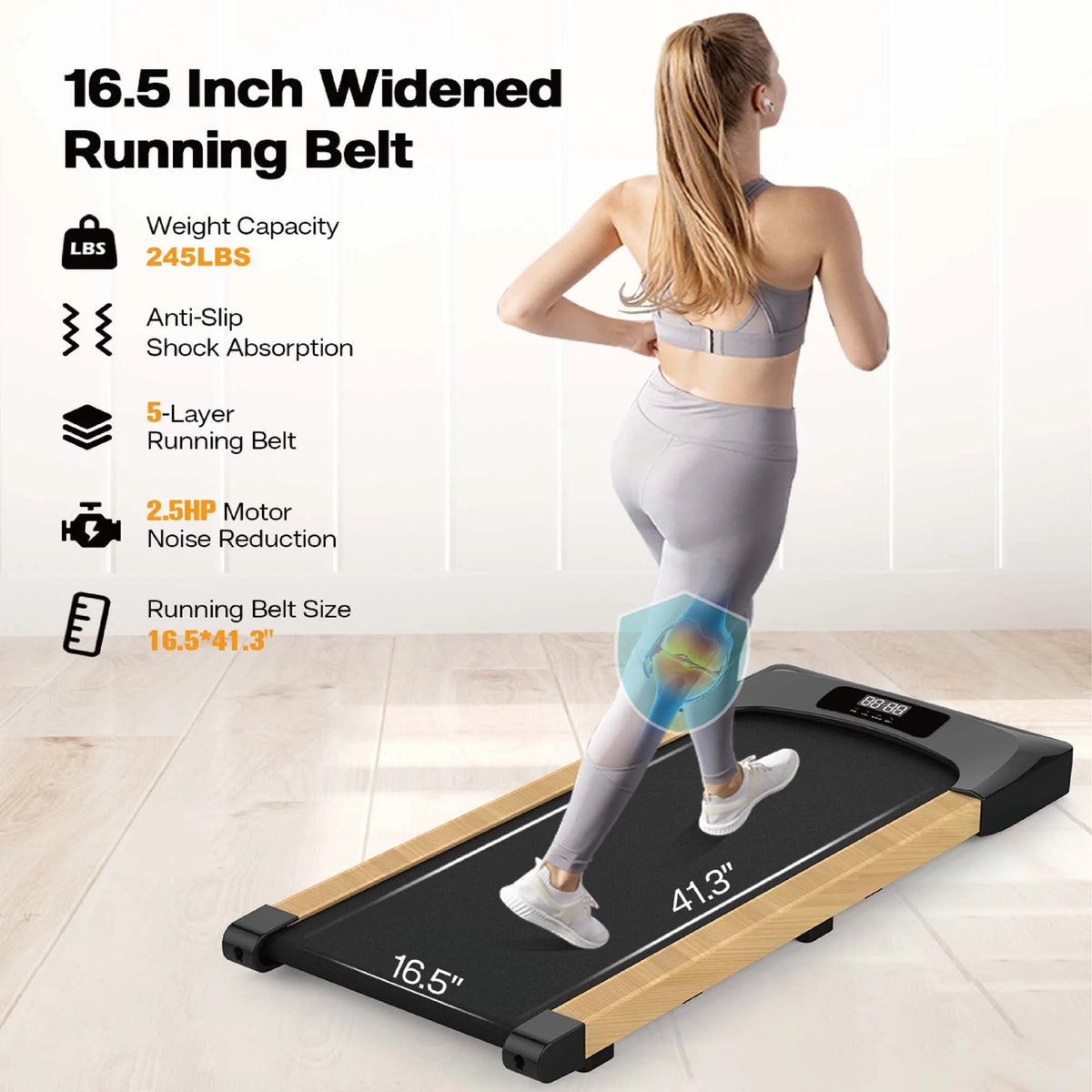 Under Desk Treadmill 245 lb Capacity 4 mph Speed C77300
