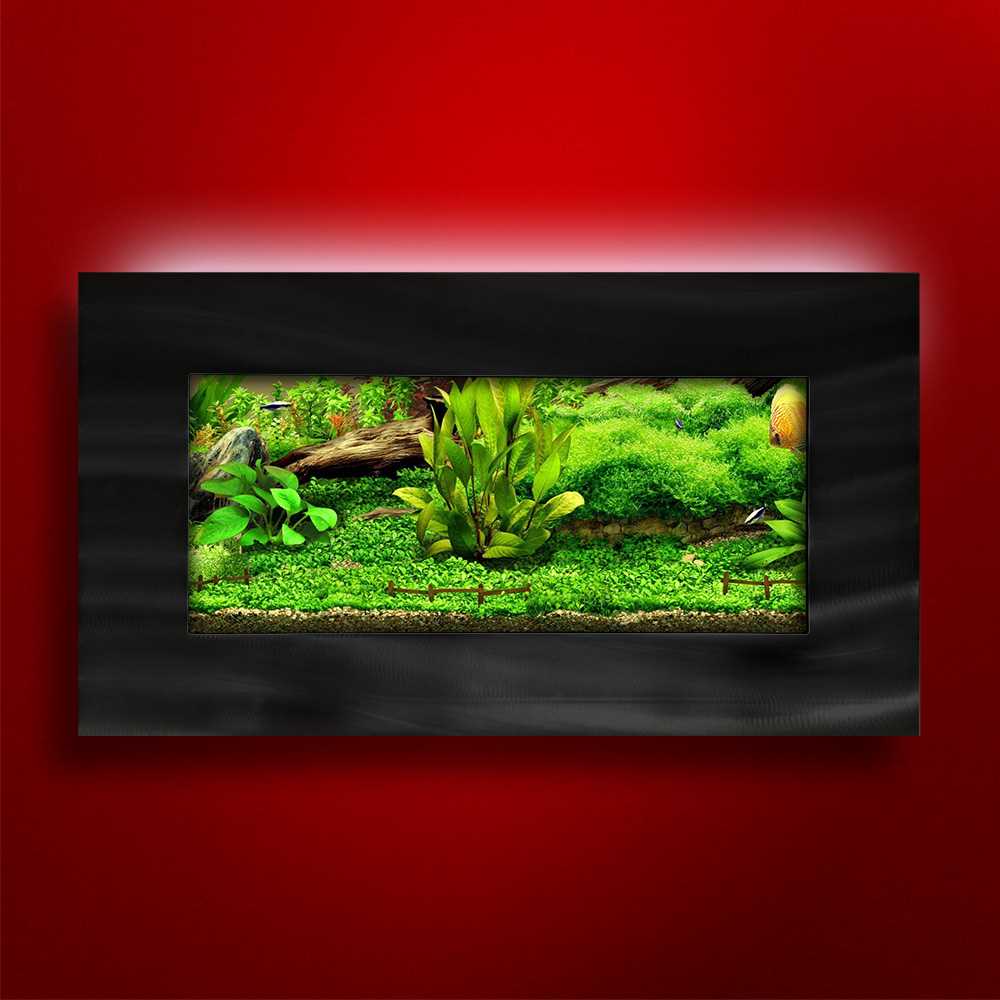 Wall Mounted Aquarium Brushed Black Up to 10 Gallons D530927