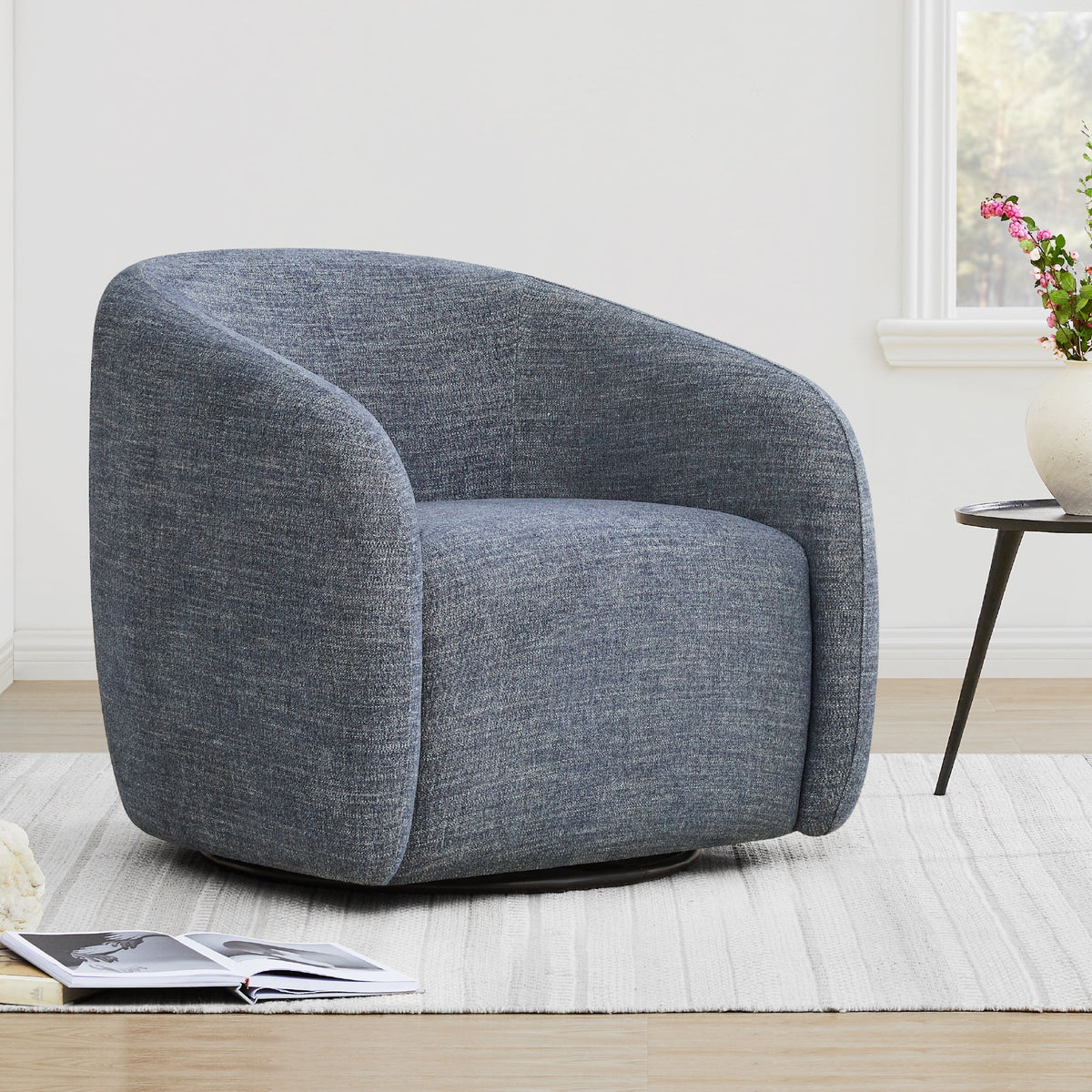 Swivel Upholstered Fabric Accent Chair O8291