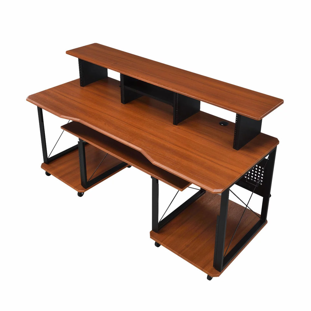 Black Music Desk with Shelves B4124