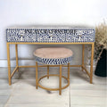Bone Inlay 3 Drawers Console and Stool Indigo Blue V74347