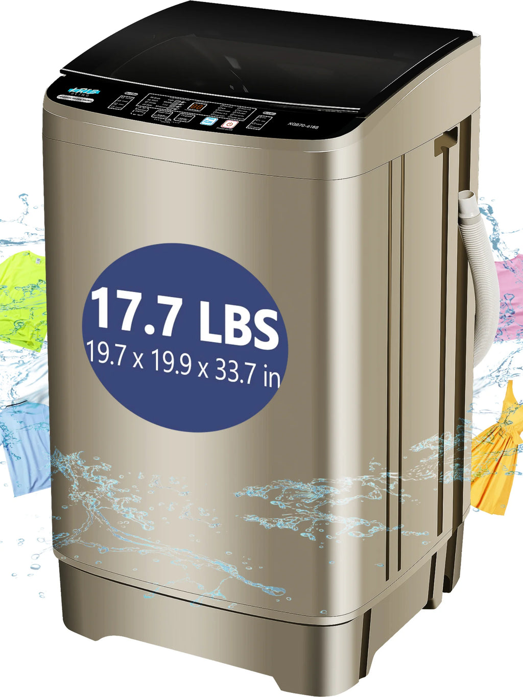 Portable 17.7 lbs Full Automatic Washing Machine H8752