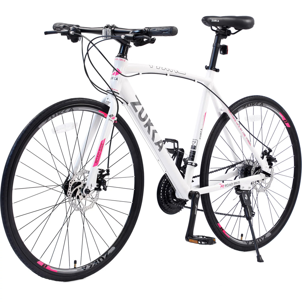 24 Speed 700C Aluminum Flat Bar Road Bike with Disc Brakes V1225