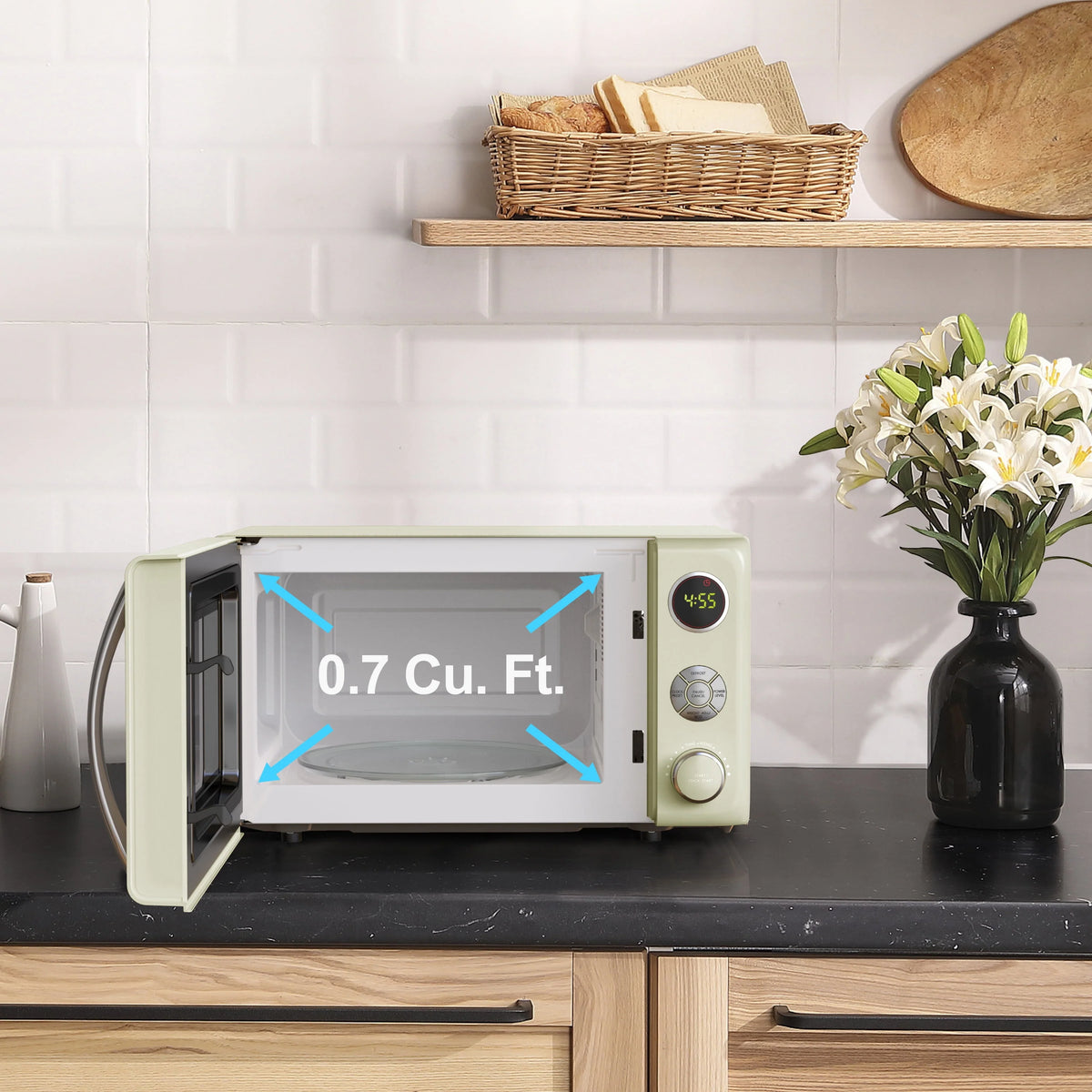 0.7 Cu. ft. 700 Watts Cream Countertop Microwave Oven Y336342