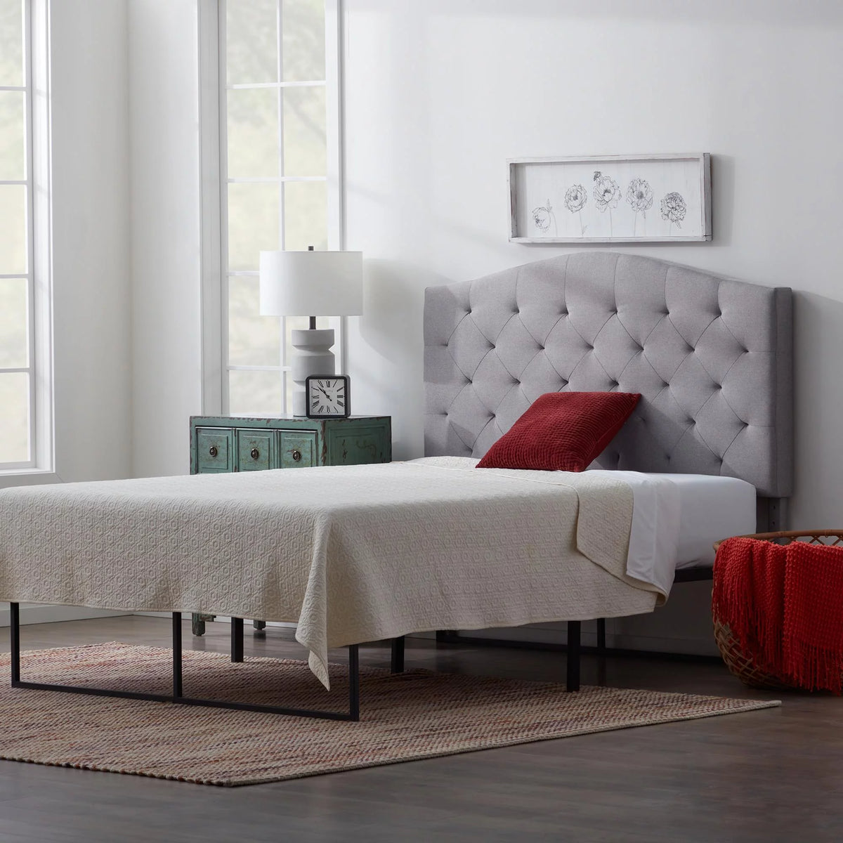 Queen Gray Upholstered Headboard G508337
