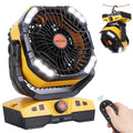 20000mAh Oscillating Portable Rechargeable Camping Fan with Light Hook D52092