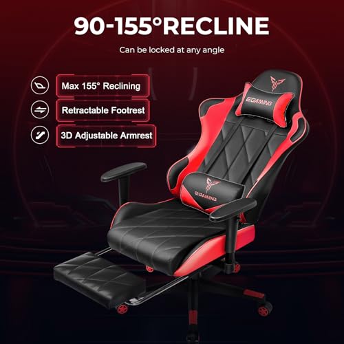 Cow Print Ergonomic Gaming Chair with Footrest Y306210