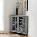 2 Door Corner Accent Table 32 Inch Grey N988