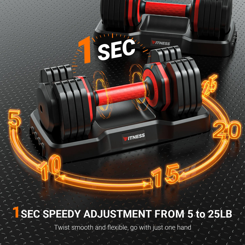 50lb Adjustable Dumbbells Set of 2 with Rack X179