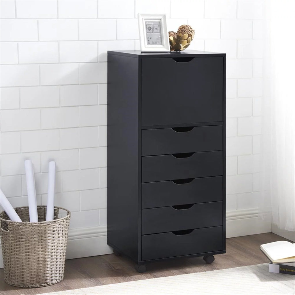 White 5 Drawer Storage Cabinet with Shelf U440096
