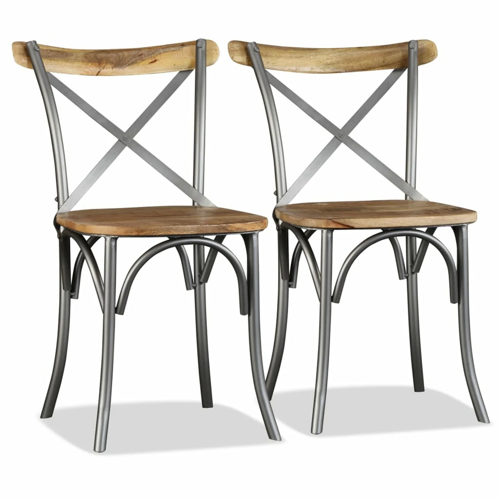 2 Piece Mango Wood Dining Chairs U463