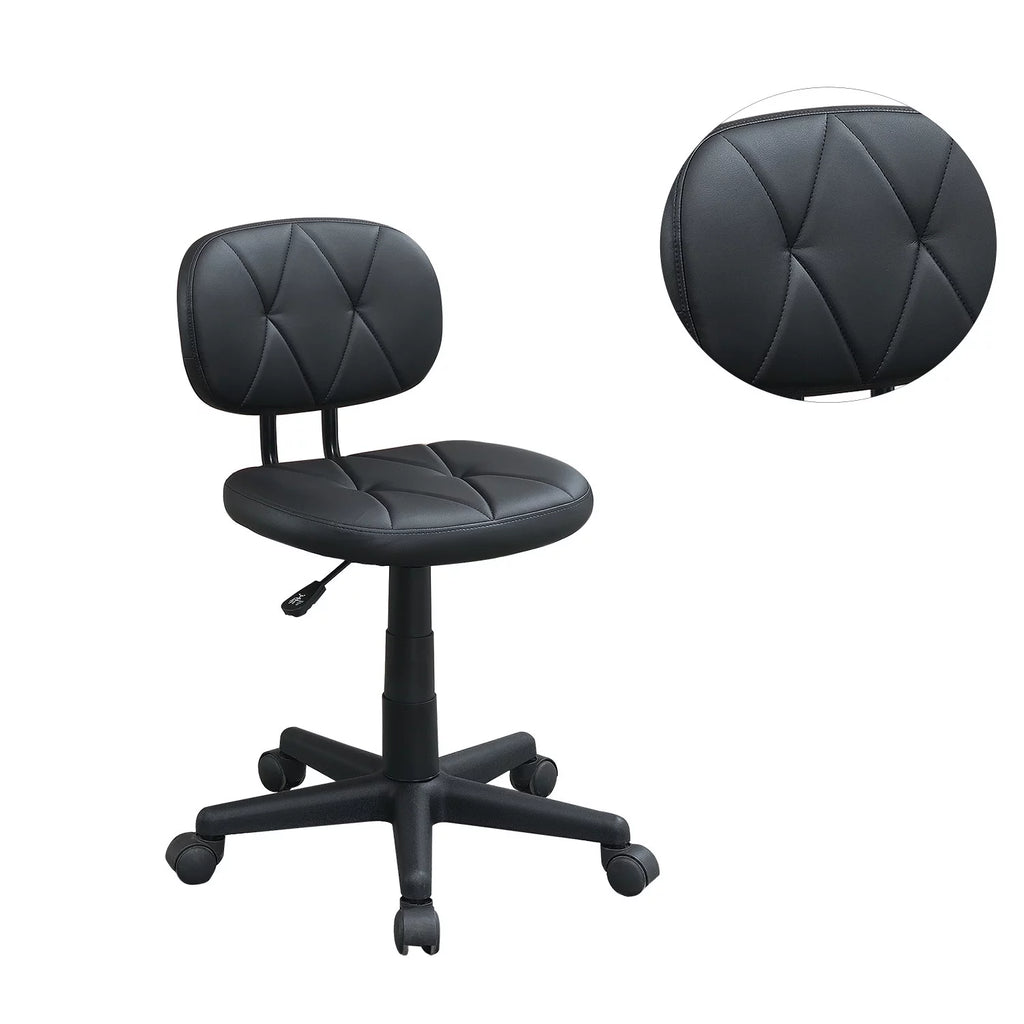 Black PU Leather Low-Back Office Chair K3433