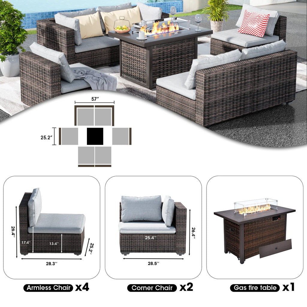 Blue Wicker Sectional Sofa J2683
