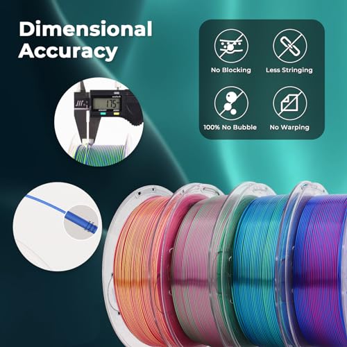 Silk Dual Color Red Black PLA 3D Printer Filament 1.75mm 1KG K458