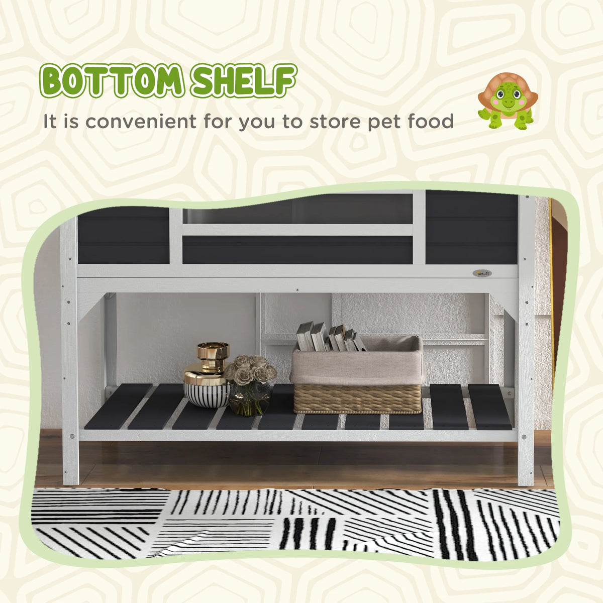Wooden Tortoise Habitat with Adjustable Lamp Holder V7045