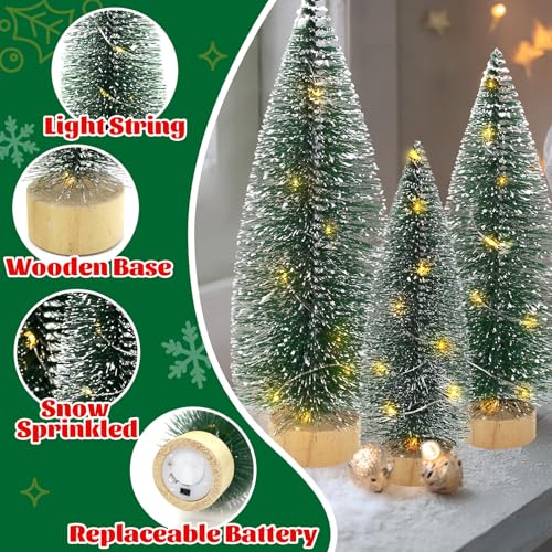 Mini Bottle Brush Christmas Trees with Lights X479853