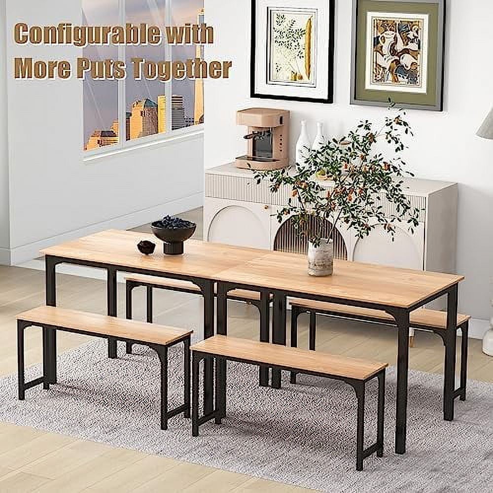 3-Piece Dining Table Set for 4 with Metal Frame P3948