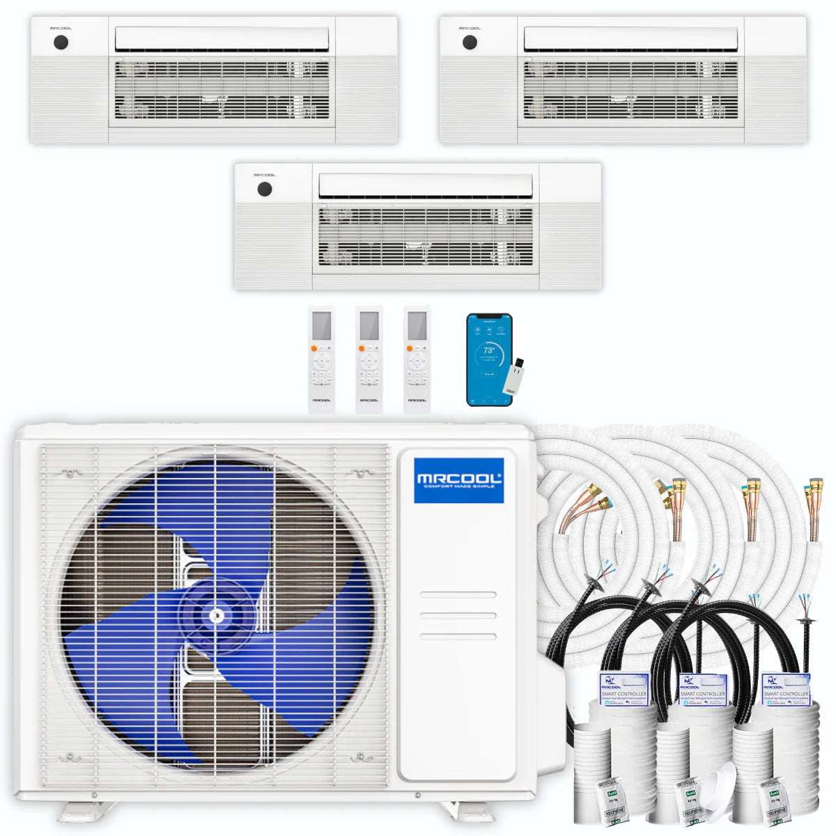 33,000 BTU 3 Zone Ceiling Cassette Ductless Air Conditioner and Heat Pump P63779
