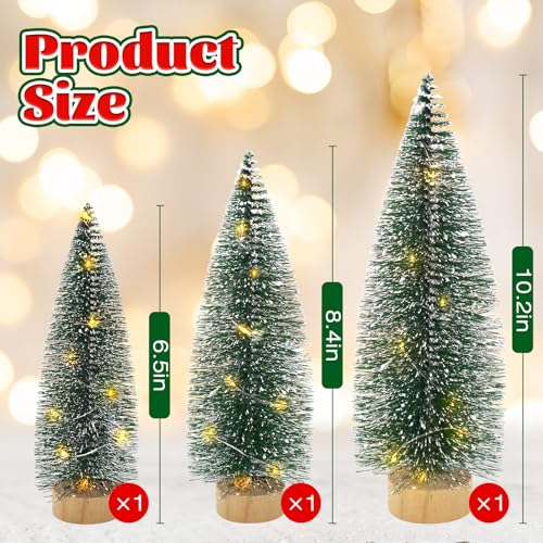 Mini Bottle Brush Christmas Trees with Lights X479853