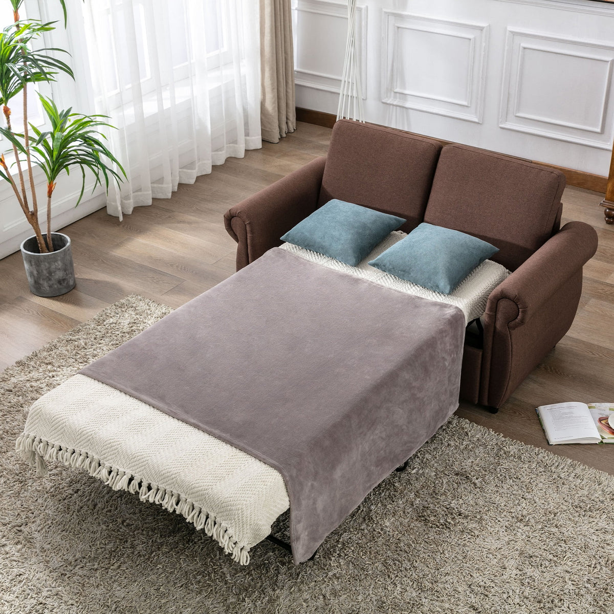 Brown Twin Size Pull Out Sofa Bed K623933