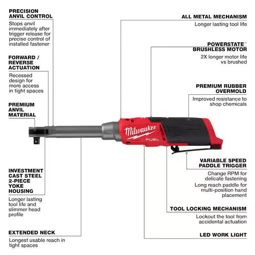 12V Lithium-Ion Brushless Cordless 3/8 in. Extended Reach High Speed Ratchet D234