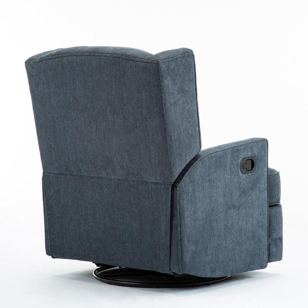 Beige Chenille Wingback Swivel Glider Recliner P54596