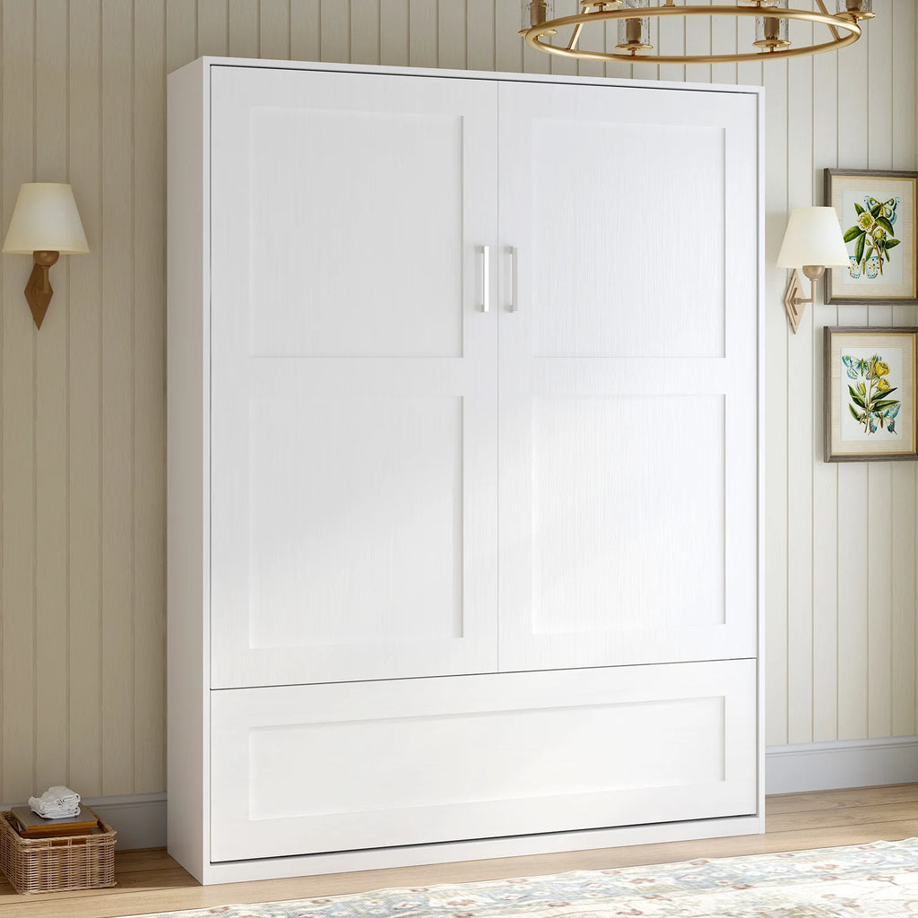 Foldable Wall Bed with Wardrobe and Storage Cabinet X68021