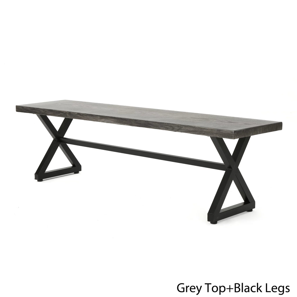 Aluminum Dining Bench with Steel Frame G557