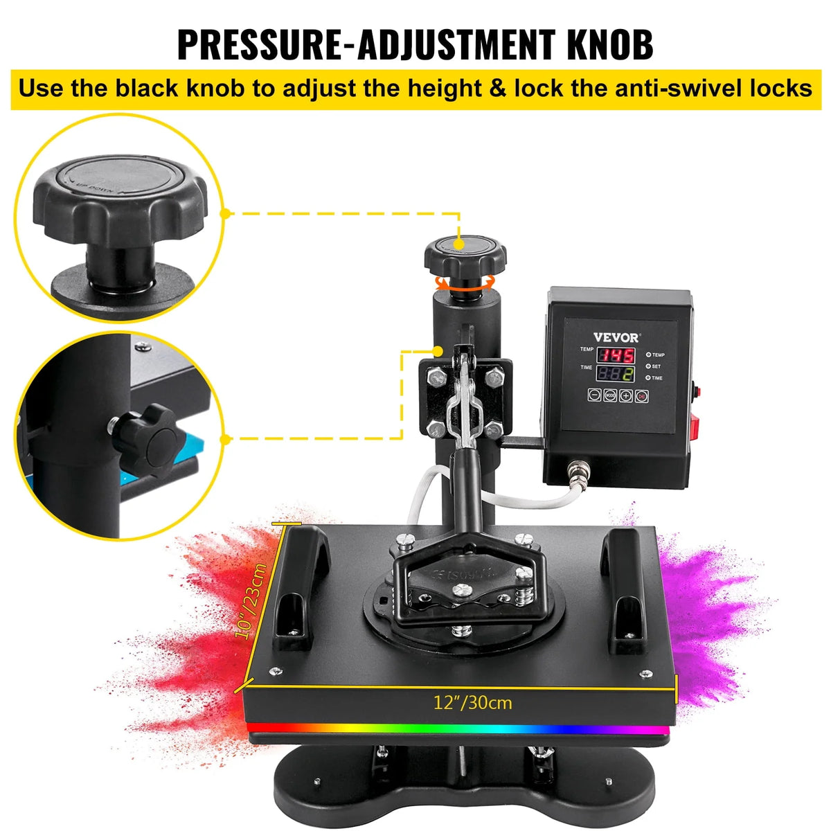 12X10 inch 650W Swing Away Heat Press Machine W509763
