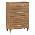 Light Oak Farmhouse Wood 4-Drawer Chest U1291