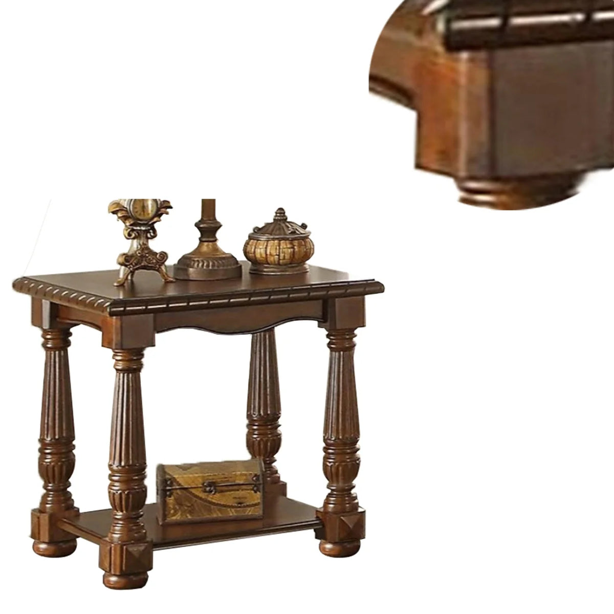 Brown Rubber Wood End Table X65586