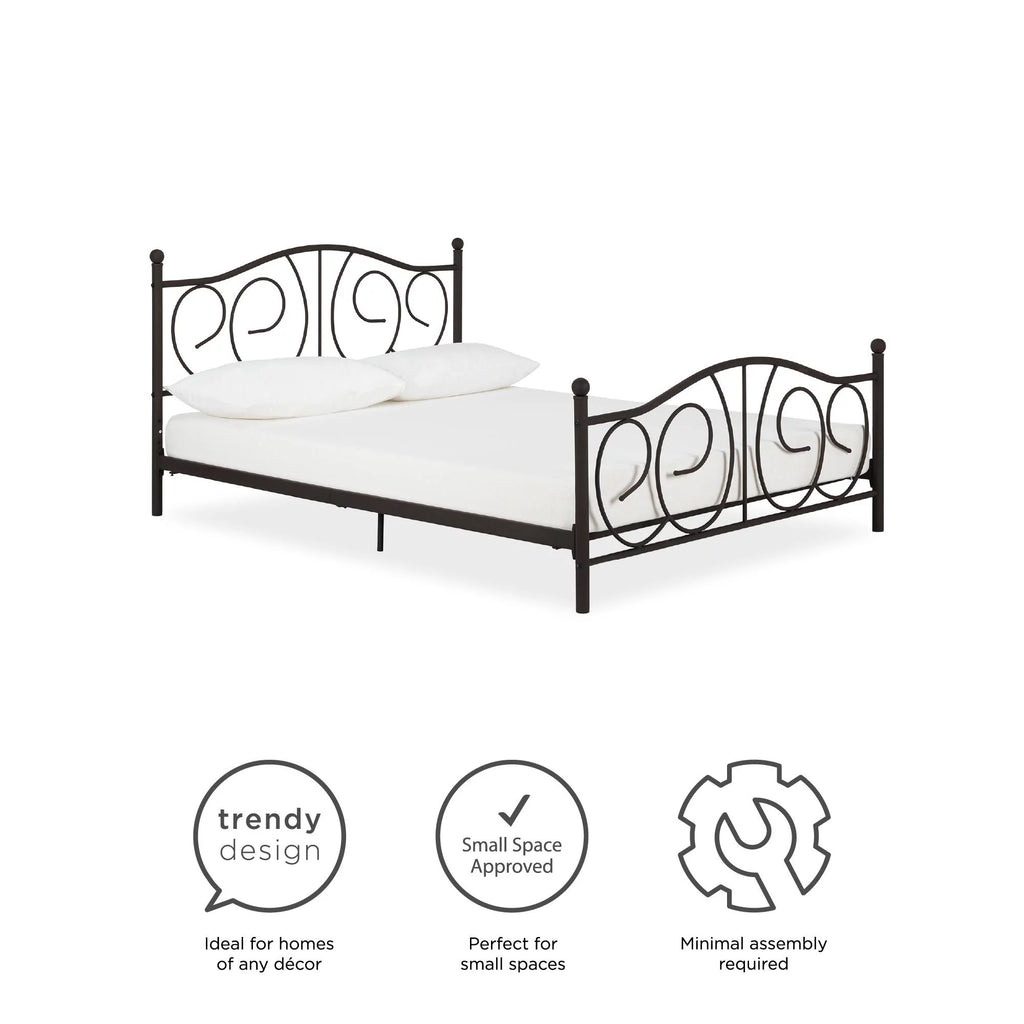 Queen Bronze Metal Platform Bed I3433