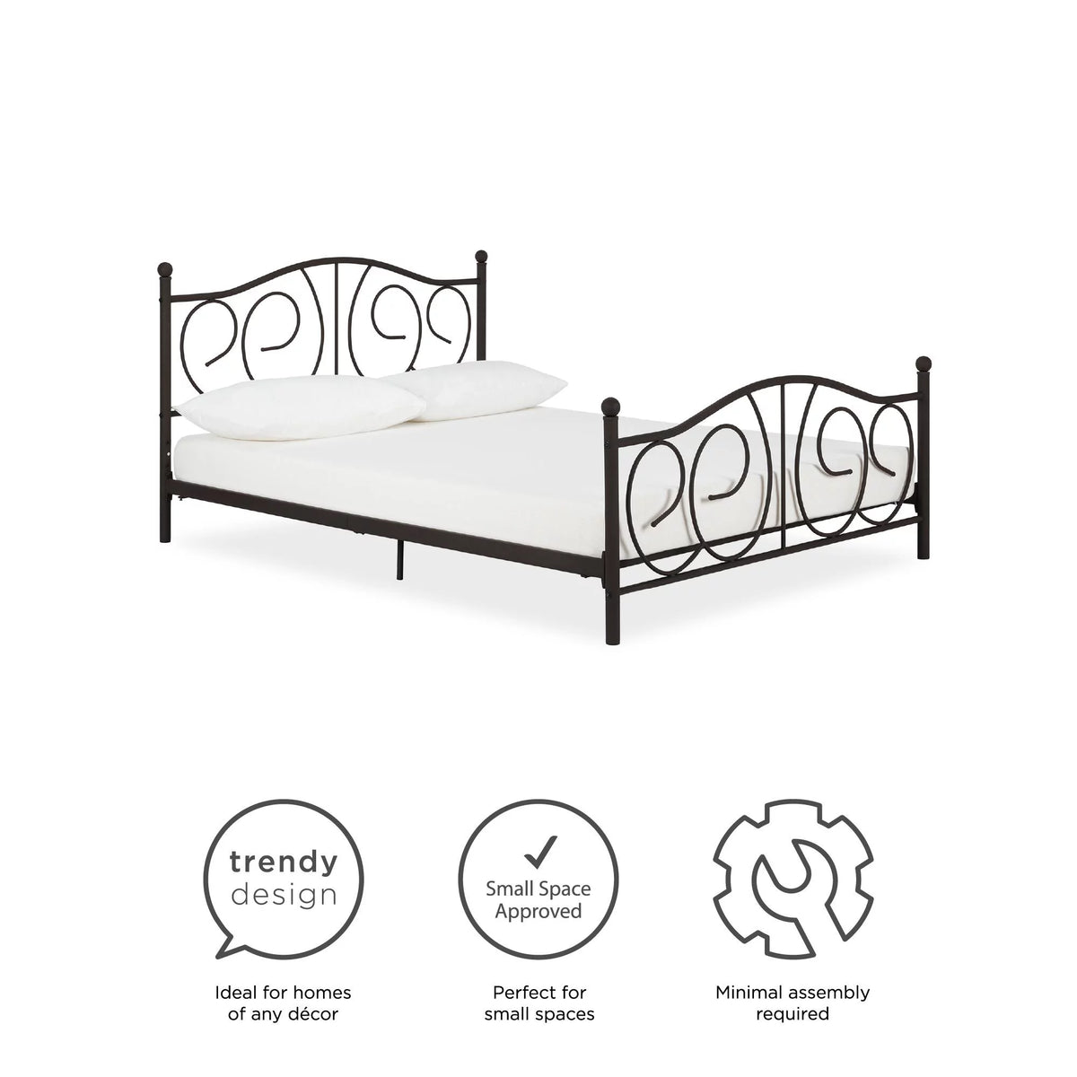 Queen Bronze Metal Platform Bed I3433