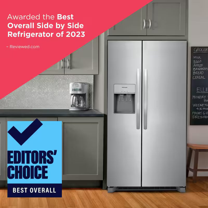 36 in. 25.6 cu. ft. Black Side by Side Refrigerator Q960