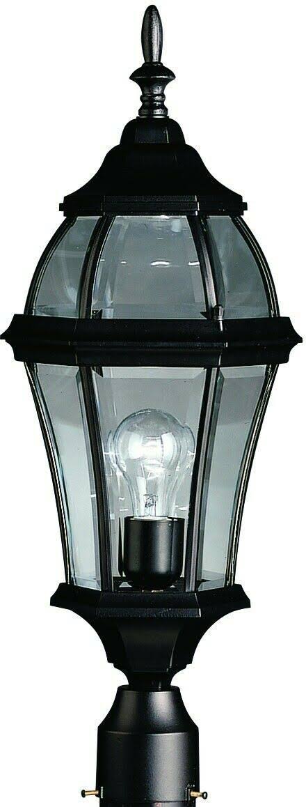 1 Light Black Outdoor Post Mount Lantern E8121