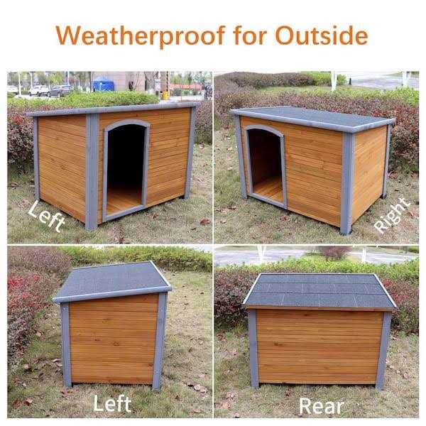 Large Brown Wooden Dog House U1454