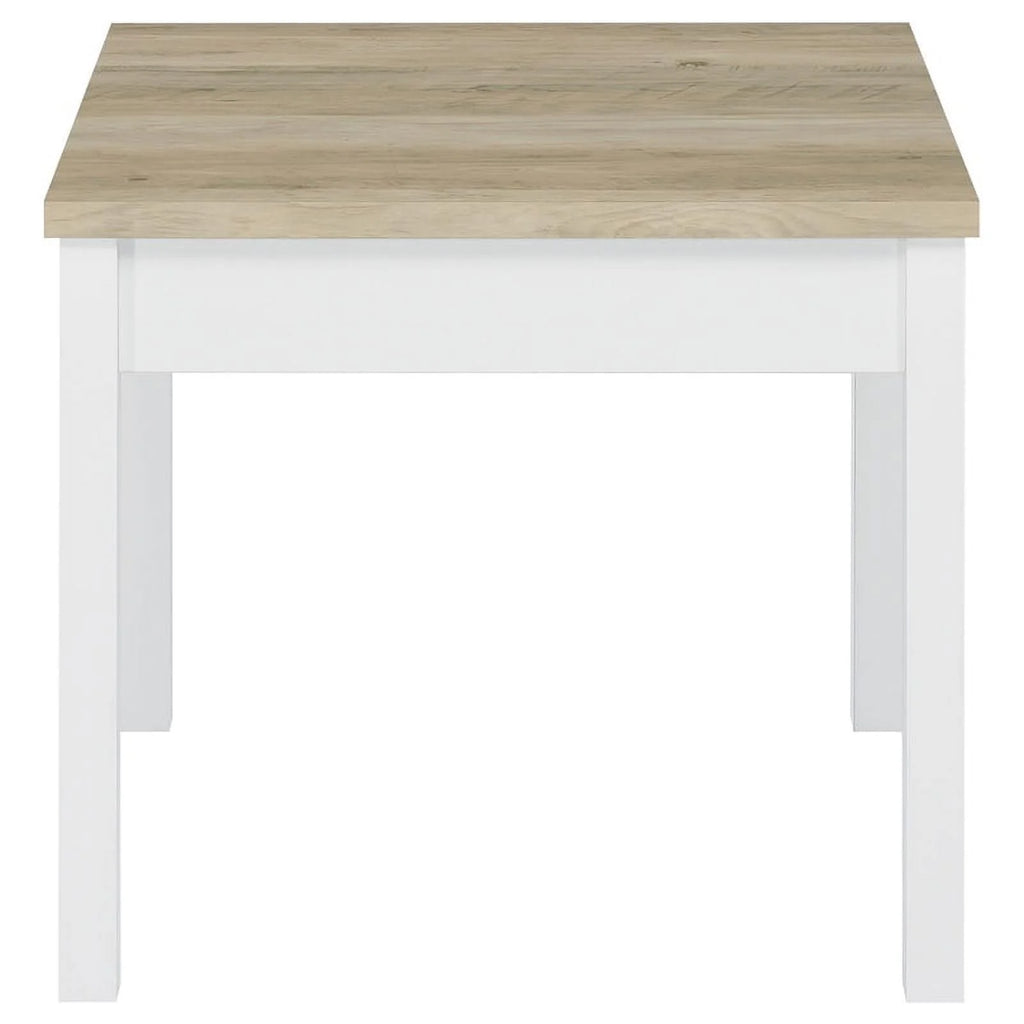 3-piece Pine and White Wood Coffee Table Set U9700