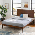 Queen Wood Platform Bed Frame with Adjustable Headboard H2328