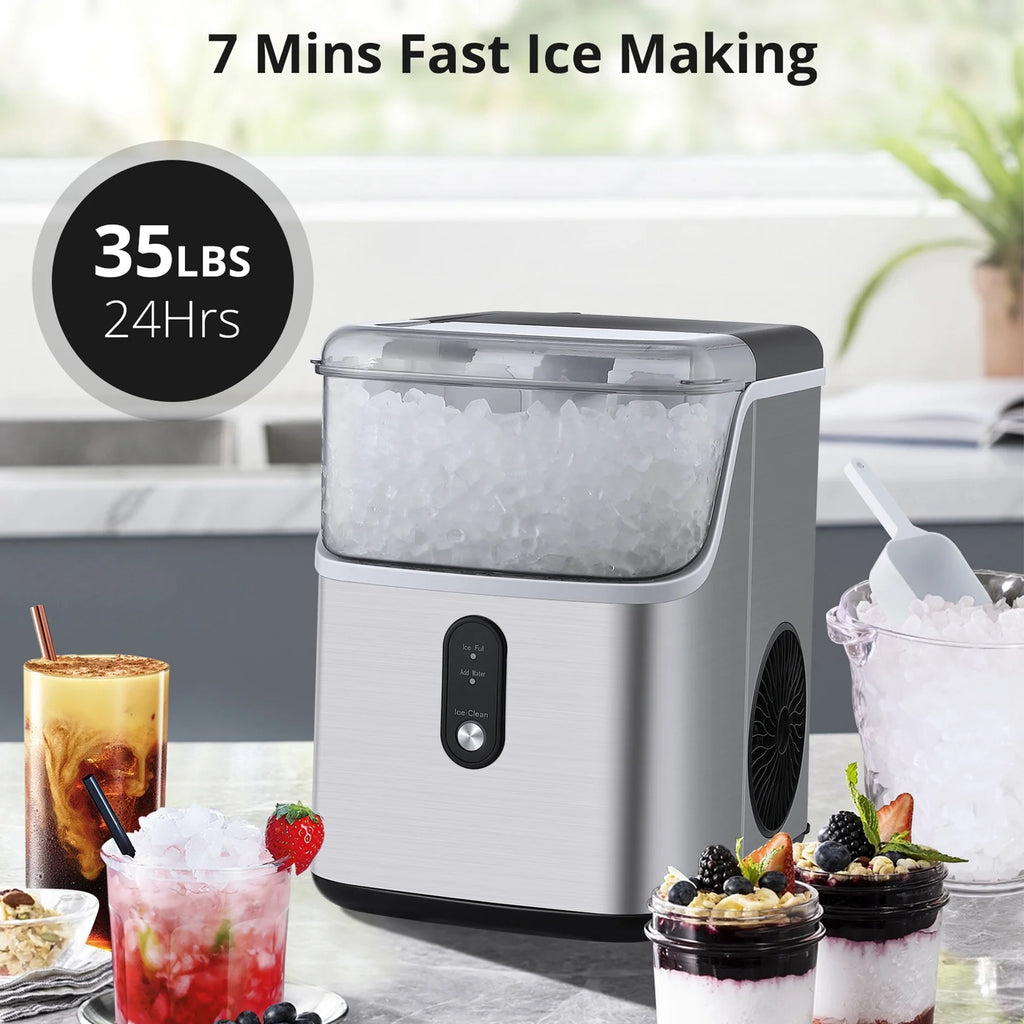 35Lbs/24H Chewable Nugget Ice Maker Countertop with Ice Scoop Y6340