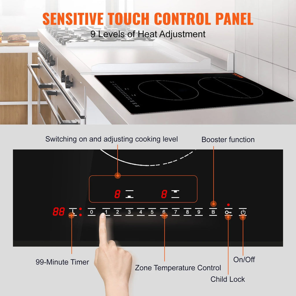 12'' 2 Burner Electric Induction Cooktop D265474